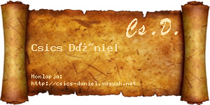 Csics Dániel névjegykártya