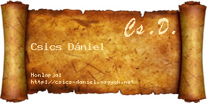 Csics Dániel névjegykártya